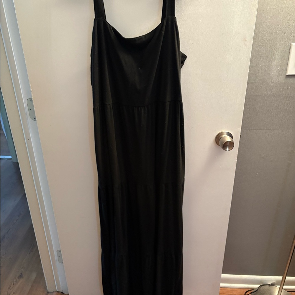 Anrabess Chic tiered Black Maxi Dress